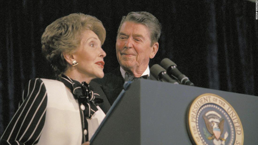 At the 1987 dinner, President Ronald Reagan called up his wife, Nancy, to say a few kind words to the press. After a pause she responded, &quot;I&#39;m thinking.&quot;