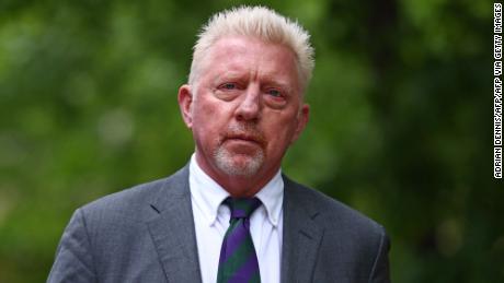Becker arrives at London&#39;s Southwark Crown Court for his sentencing on Friday. 
