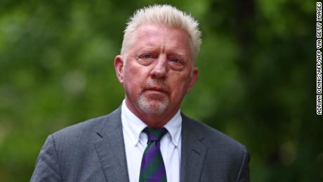 Former tennis player Boris Becker arrives at Southwark Crown Court in London on April 29, 2022. - Former tennis star Boris Becker will learn on Friday whether he faces a lengthy jail term after he was found guilty by a British court of charges relating to his 2017 bankruptcy. The six-time Grand Slam champion, 54, was convicted over his transfer of huge amounts of money from his business account, failing to declare a property in Germany and concealing 825,000 euros ($866,500) of debt and shares in a tech firm. (Photo by Adrian DENNIS / AFP) (Photo by ADRIAN DENNIS/AFP via Getty Images)