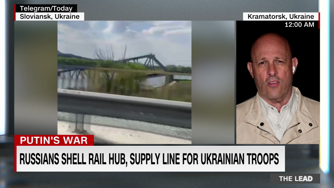 Russian forces shell an important Ukrainian rail hub and supply line in the eastern part of the country – CNN Video
