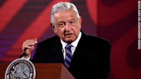 Mexico&#39;s President Andres Manuel Lopez Obrador speaks during his daily morning press conference in Mexico City on April 11, 2022. (Photo by CLAUDIO CRUZ / AFP) (Photo by CLAUDIO CRUZ/AFP via Getty Images)