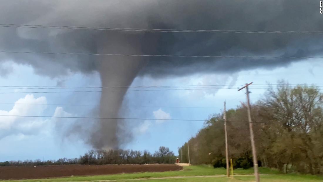 Tornado touches down in Kansas town as winds raise fire risks out West - CNN