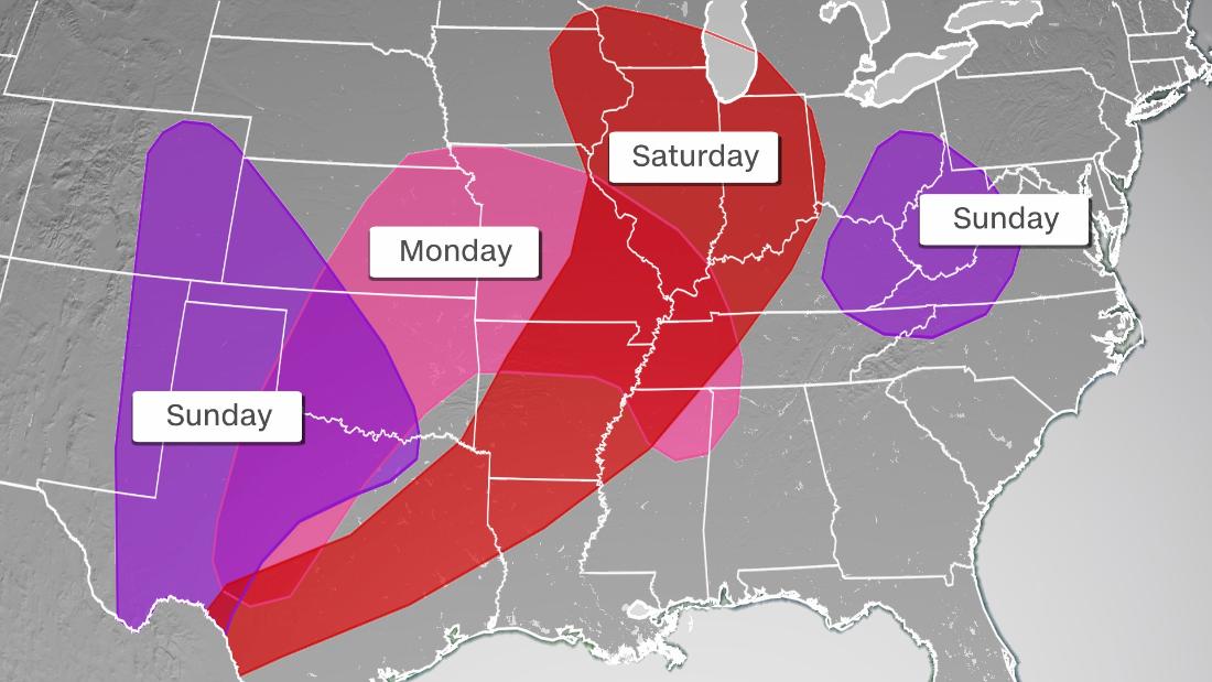 Over 40 million people are under severe storm threat this weekend
