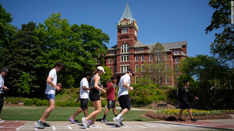 Georgia Tech students create 4.2 mile-long hopscotch in hope of setting new world record