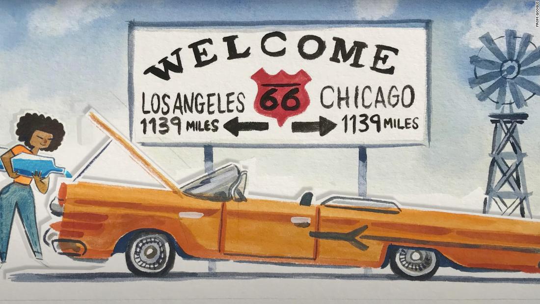 Route 66 is the star of today’s Google Doodle