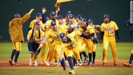 Even the Bananas&#39; celebrations are coordinated to maintain a balance of fun and baseball etiquette. 