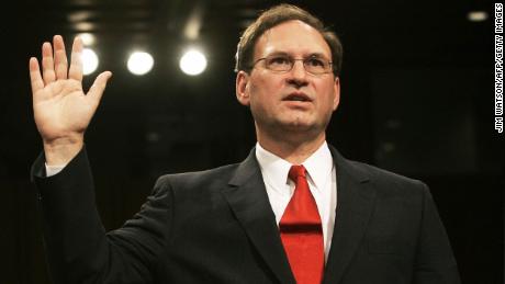 Washington, UNITED STATES:  US Supreme Court nominee Samuel Alito is sworn in before the Senate Judiciary Committee for his confirmation hearing 09 January 2006 on Capitol Hill in Washington. Opposition Democrats signaled 08 January that they would use Alito&#39;s public audition before Congress to keep applying pressure on US President George W. Bush&#39;s political agenda.    AFP PHOTO/Jim WATSON  (Photo credit should read JIM WATSON/AFP via Getty Images)
