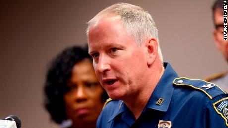 FILE - In this Sept. 19, 2017, file photo, Louisiana State Police Supt. Kevin Reeves speaks at a news conference in Baton Rouge, La. On Tuesday, March 15, 2022, Reeves, the head of the Louisiana State Police at the time of the violent 2019 arrest of Ronald Greene, testified before a legislative panel that has opened an &quot;all-levels&quot; probe into the Black motorists death, saying his conscience is clear that he didn&#39;t participate in any kind of cover-up. (AP Photo/Gerald Herbert, File)
