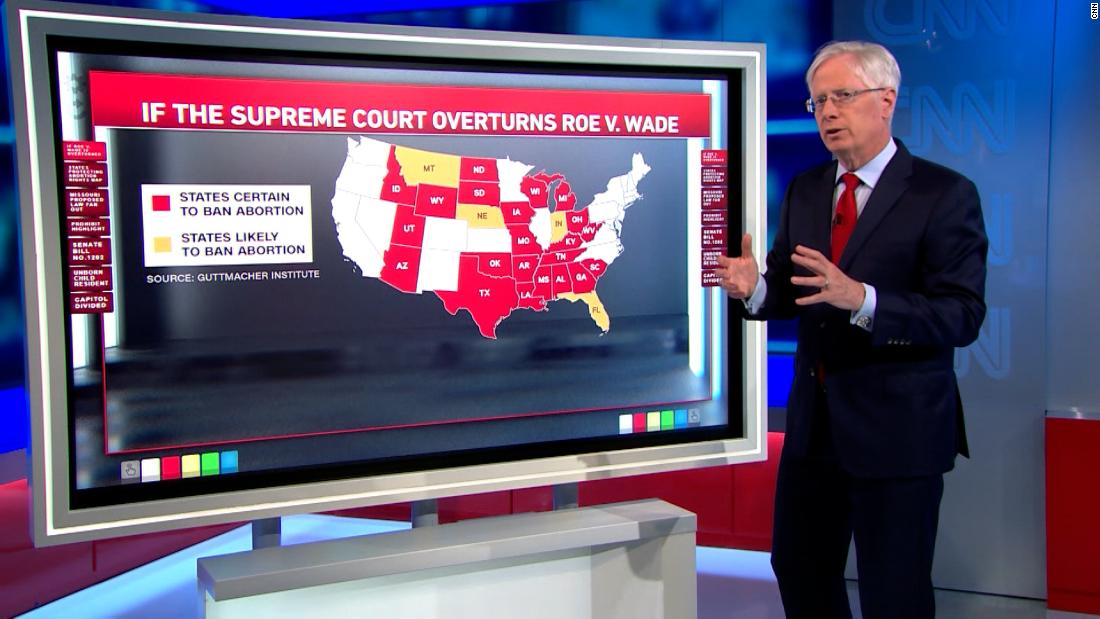 Abortion laws in the US: What states could ban abortion if SCOTUS overturns Roe v. Wade?  – CNN Video