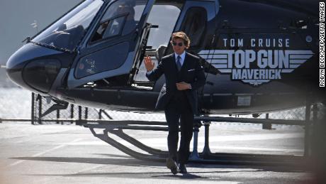 Tom Cruise arriving at the premiere of &quot;Top Gun: Maverick&quot; on Wednesday.