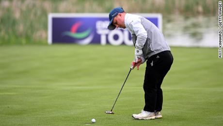 Lawlor on the 18th green at The Belfry at the first G4D event.