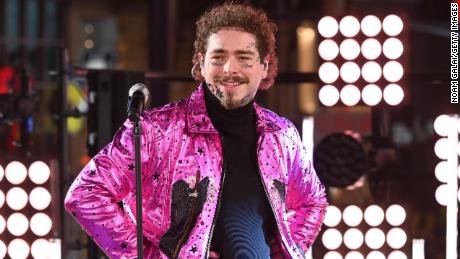 Post Malone performs during the Times Square New Year&#39;s Eve 2020 Celebration on December 31, 2019, in New York City. 