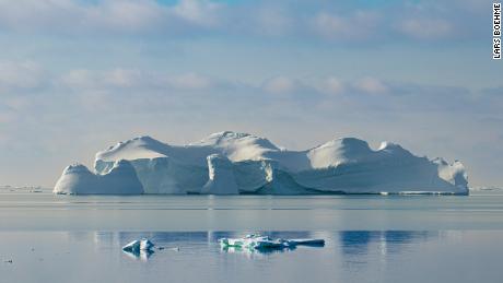 Large Antarctic iceberg with wavy contoured surface.   Credit: Lars Boehme