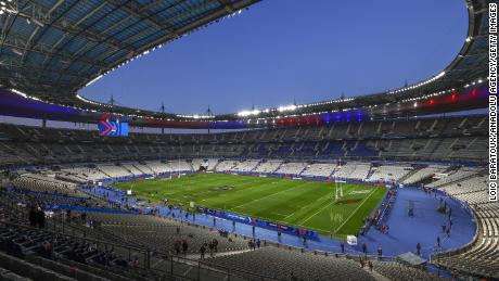 Fransa ve İngiltere arasındaki Six Nations maçından önce Stade De France'dan bir görüntü.