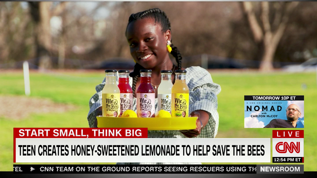 Teen ceates honey-sweetened lemonade to help save the bees – CNN Video