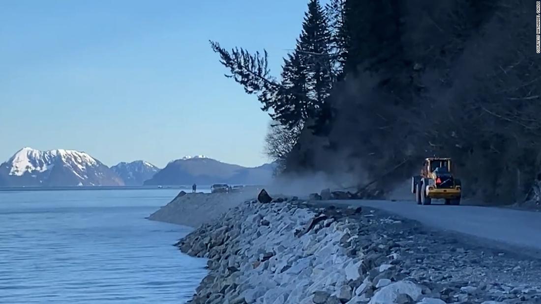 Seward, Alaska: Landslide buries primary road connecting Lowell Point community to city