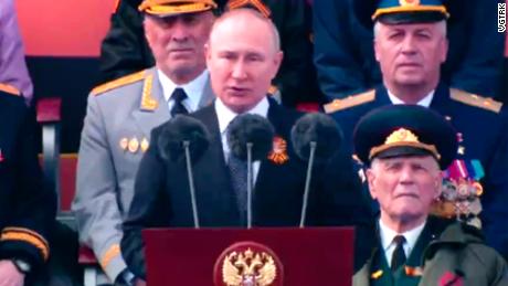 putin gives speech in Moscow, Russia, on victory day May 9 2022