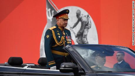 Russian Defense Minister Sergei Shoigu attends the Victory Day military parade in central Moscow on May 9, 2022.