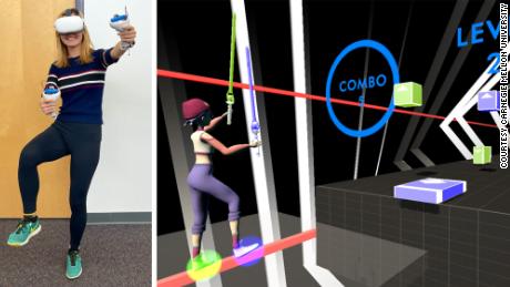 Researchers added cameras to Quest 2 controllers to enable full-body tracking in virtual reality, such as with this demo of Feet Saber (a reference to the game Beat Saber).