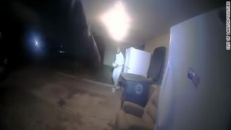 A screen grab of body camera footage from the Lawton Police Department posted on the City of Lawton&#39;s YouTube.
