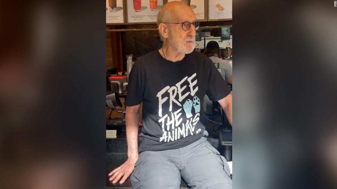 James Cromwell superglues his hand to Starbucks counter in protest – CNN Video