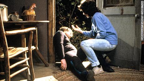 Actor Larry Zerner, seen here (left) in his death scene in & quot; Friday the 13th Part III, & quot;  is now an entertainment lawyer who follows the battle over the film franchise closely. 