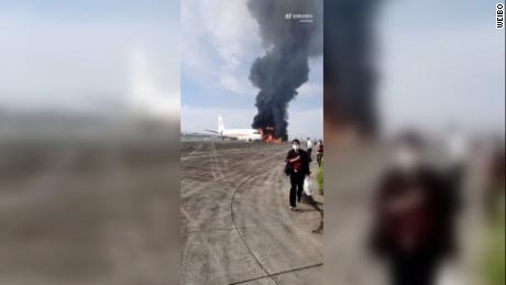 Tibet Airlines plane catches fire on takeoff in southwest China