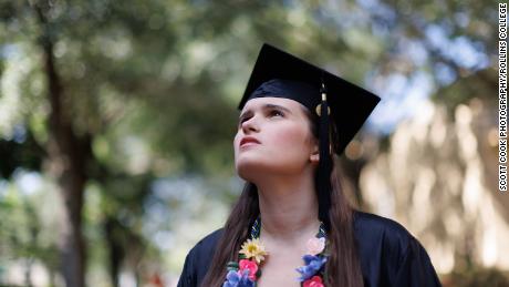 Rollins College valedictorian Elizabeth Bonker, who has nonspeaking autism, delivered an address at her school&#39;s recent commencement ceremony.