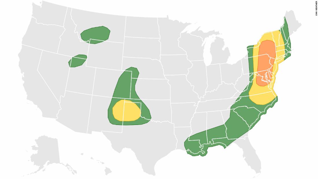 Tornado-producing storms threaten New York City and DC