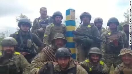 Video shows Ukrainian forces reach border near Russia