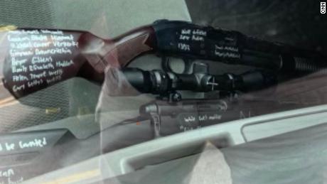 A photo of two long guns allegedly found in the suspect&#39;s car, according to law enforcement sources.