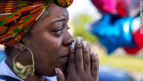Phylicia Dove becomes emotional as she talks about the mass shooting that took place at a supermarket in Buffalo.