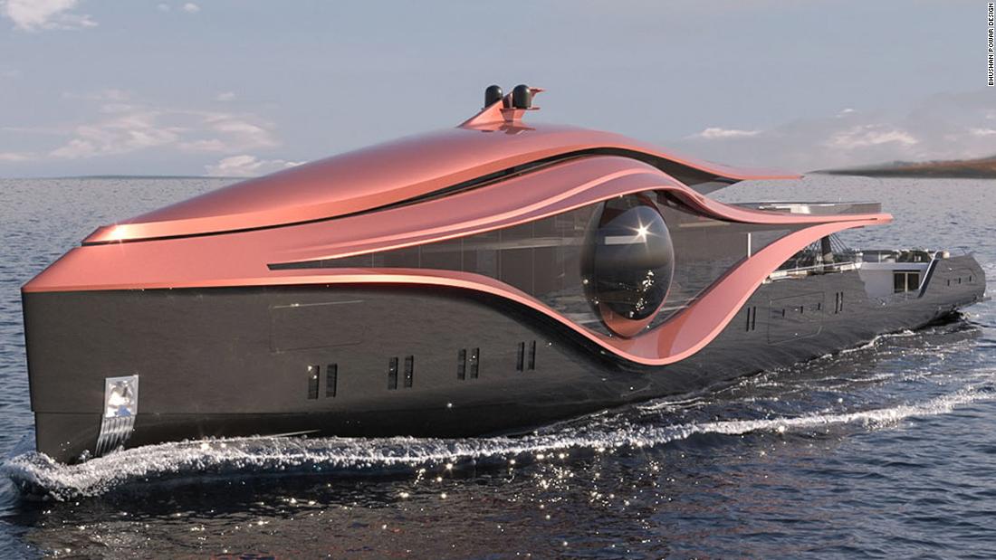 Unusual new superyacht concept has a giant glass eye