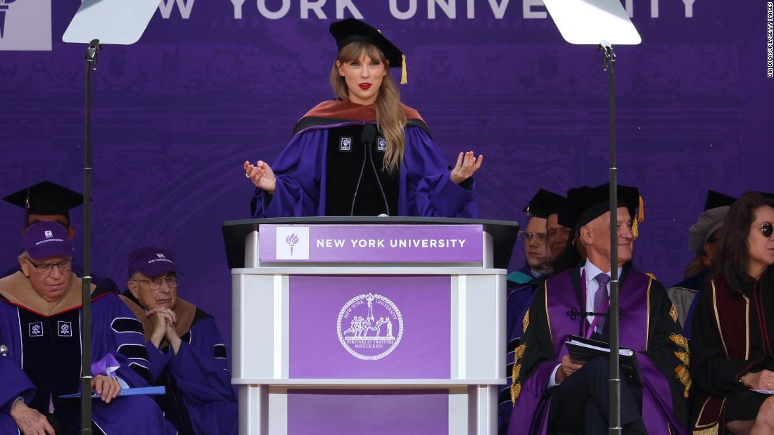 Taylor Swift tells grads to embrace cringe in NYU commencement speech