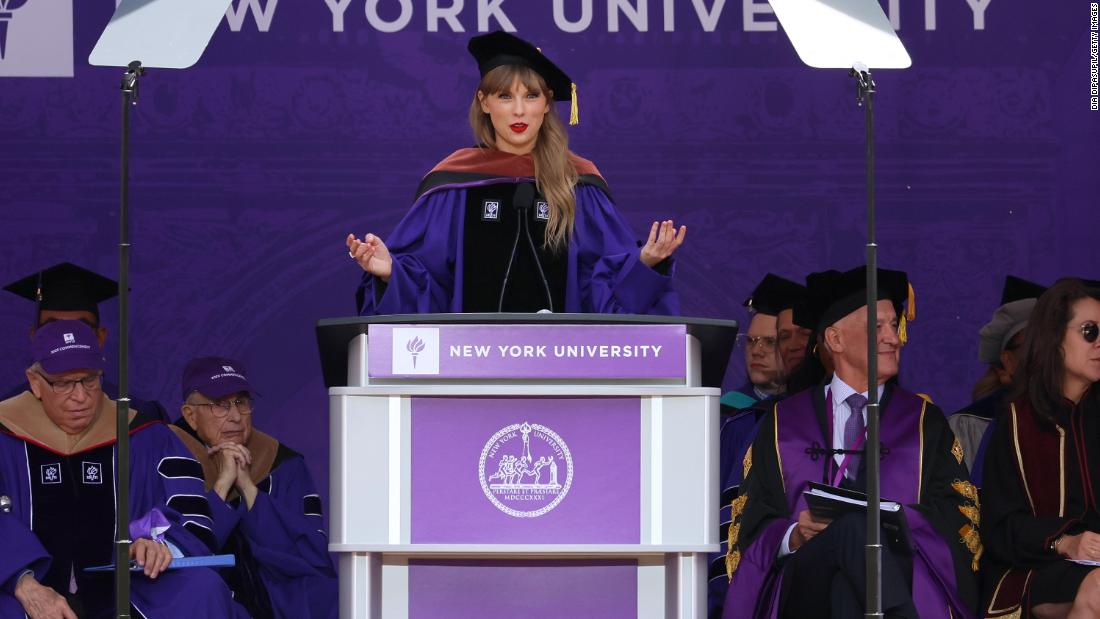 Taylor Swift tells grads to embrace cringe in NYU commencement speech – CNN