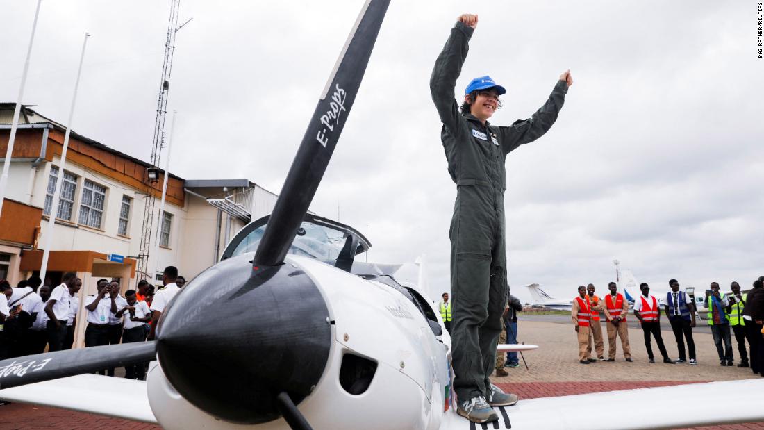 Teenage pilot lands in Kenya amid record-setting flight attempt
