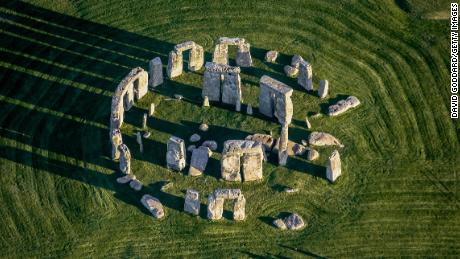 WILTSHIRE, ENGLAND. November 16. Aerial photograph of the neolithic, Stonehenge. This UNESCO World Heritage Site dates back to 3100 BC, it is located 2 miles west of Amesbury, 7 miles North of Salisbury Plan. (Photograph by David Goddard/Getty Images)