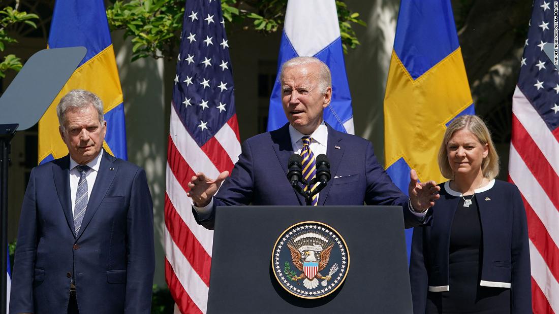Biden says Finland and Sweden have ‘full total complete backing’ of US as they seek to join NATO – CNN