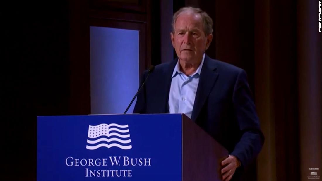 George W. Bush's gaffe about invasion of Iraq draws laughter from crowd