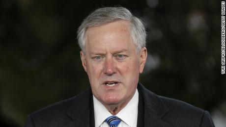 Mark Meadows, White House chief of staff, speaks during a television interview outside the White House in Washington, D.C., U.S., on Sunday, Oct. 25, 2020. Meadows defended the White House response to the coronavirus after infections of at least three staff and advisers to Vice President Mike Pence, but said the U.S. isn&#39;t going to &quot;control&quot; the pandemic. Photographer: Yuri Gripas/Bloomberg via Getty Images