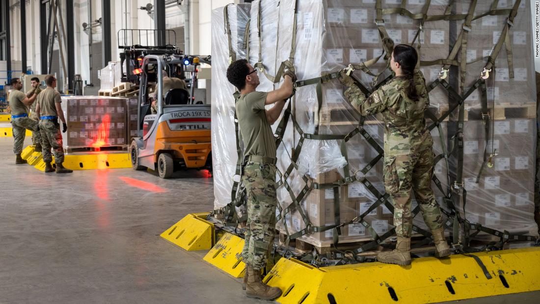 Baby formula arrives in Indianapolis from Germany on US military aircraft to address critical need