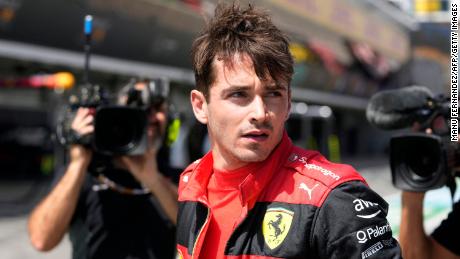 Leclerc at the pitlane after his car&#39;s breakdown.