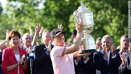 Thomas lifted his second PGA Champioship title in May.