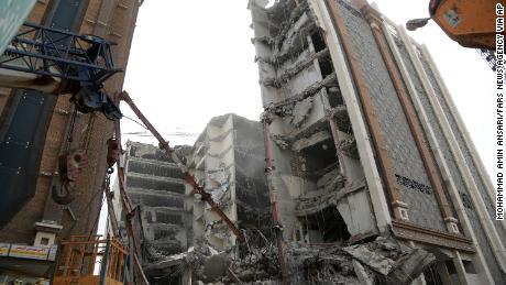 The 10-story commercial building under construction collapsed killing dozens people in the southwestern city of Abadan, Iran on Monday, May 23, 2022.