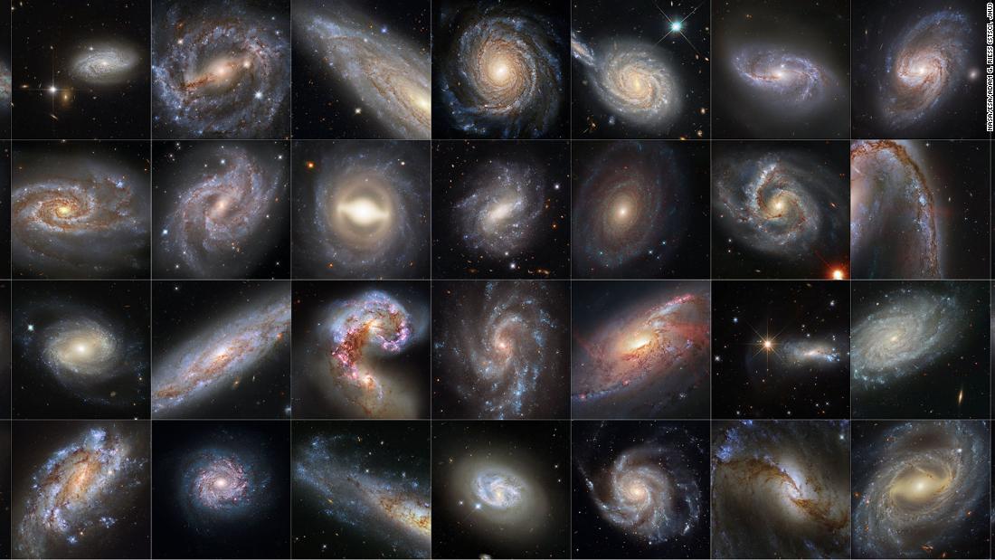 This collection of 37 images from the Hubble Space Telescope, taken between 2003 and 2021, includes galaxies that are all hosts to both Cepheid variables and supernovae. They serve as cosmic tools to measure astronomical distance and refine the expansion rate of the universe. 