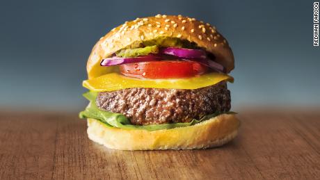A cultivated beef burger comes from Mosa Meat, a food technology company based in the Netherlands.