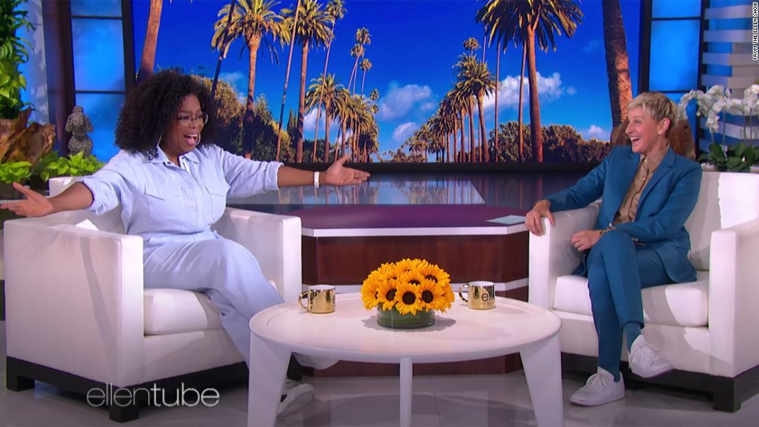 Oprah Winfrey visits Ellen DeGeneres in her final week of shows