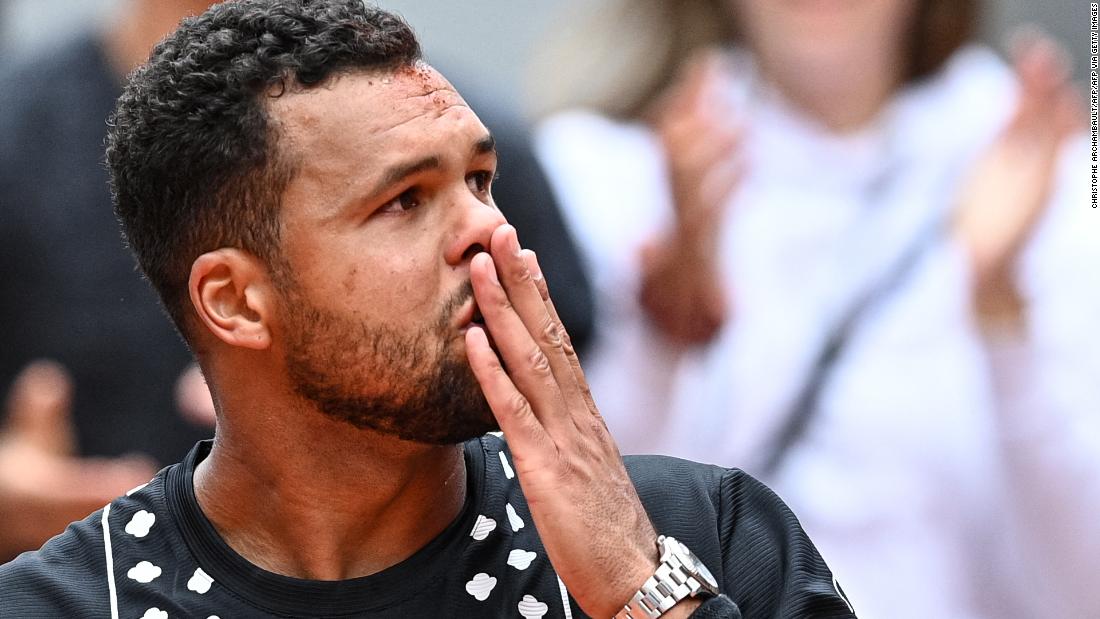 Jo-Wilfried Tsonga in tears as he ends remarkable career after French Open defeat