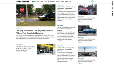 The Onion's homepage on May 25.
