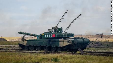 A Chinese amy tank takes part in military drills in 2018.